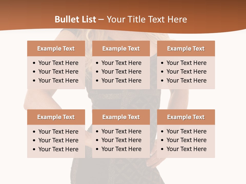 A Woman In A Dress Is Posing For A Picture PowerPoint Template