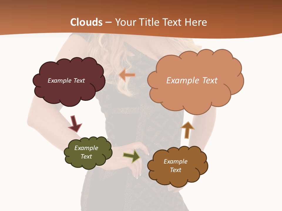 A Woman In A Dress Is Posing For A Picture PowerPoint Template