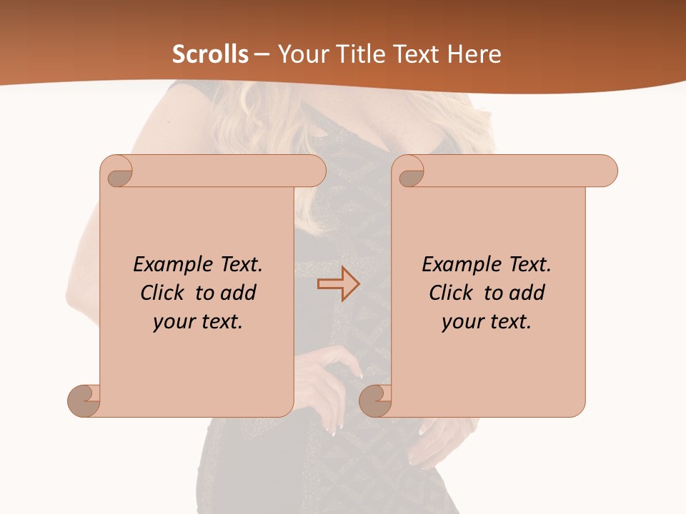 A Woman In A Dress Is Posing For A Picture PowerPoint Template