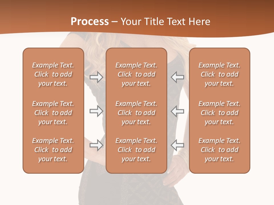 A Woman In A Dress Is Posing For A Picture PowerPoint Template