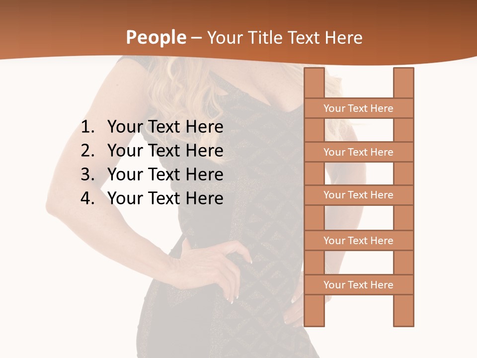 A Woman In A Dress Is Posing For A Picture PowerPoint Template