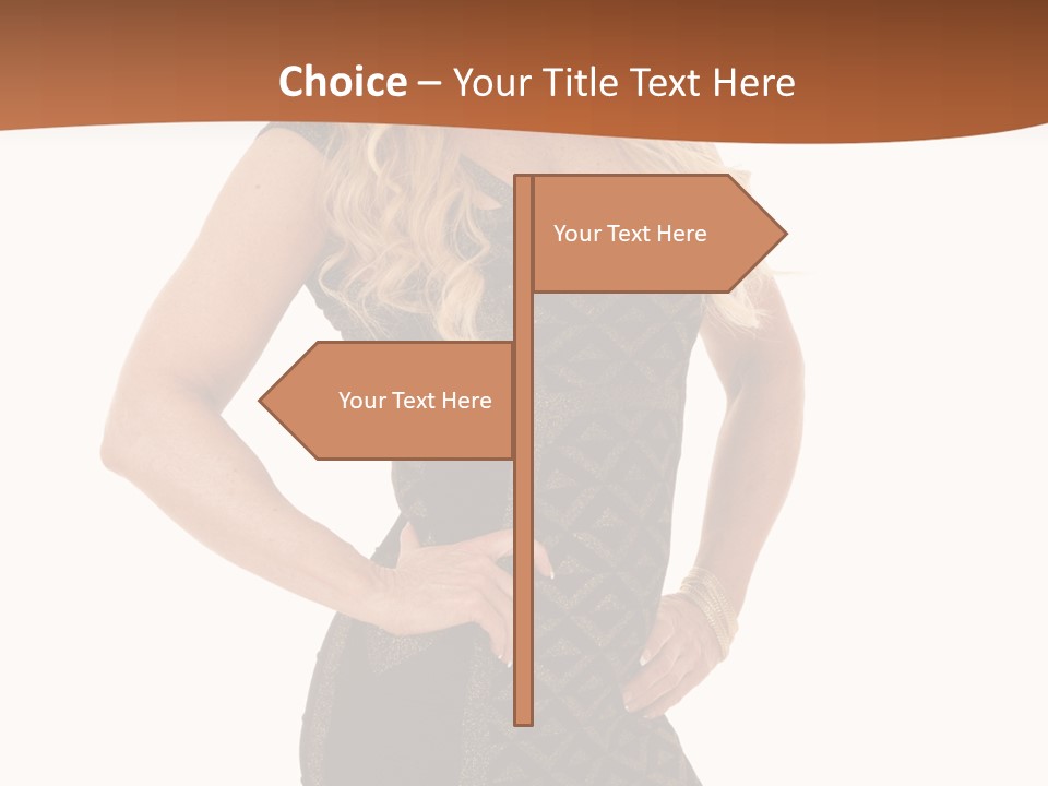 A Woman In A Dress Is Posing For A Picture PowerPoint Template