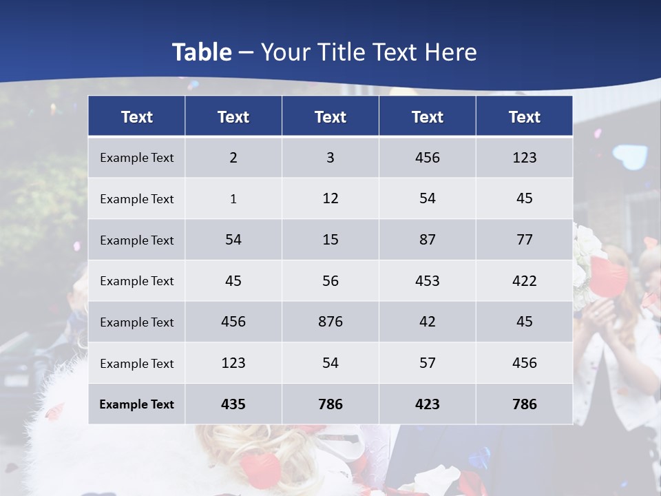 A Bride And Groom Kissing In Front Of Confetti PowerPoint Template