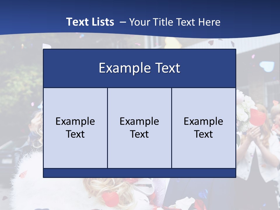 A Bride And Groom Kissing In Front Of Confetti PowerPoint Template