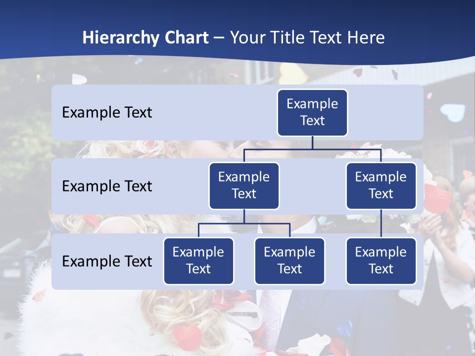 A Bride And Groom Kissing In Front Of Confetti PowerPoint Template