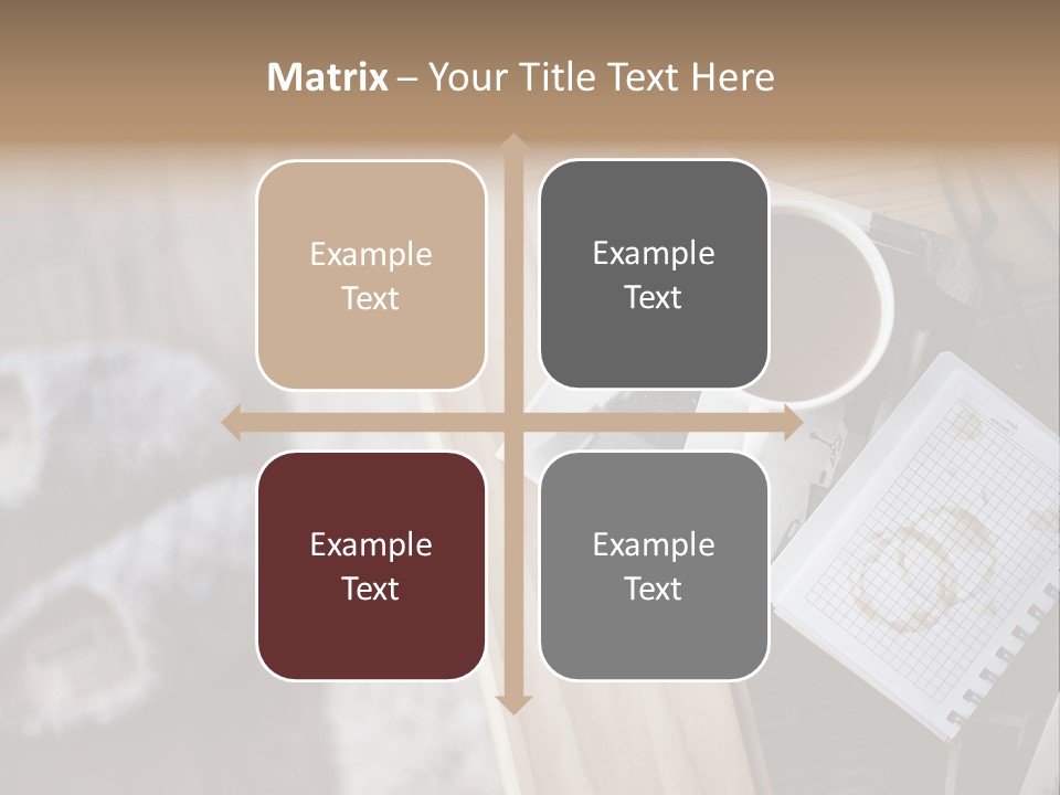 A Cup Of Coffee Sitting On Top Of A Wooden Table PowerPoint Template