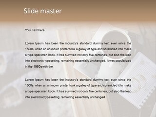 A Cup Of Coffee Sitting On Top Of A Wooden Table PowerPoint Template