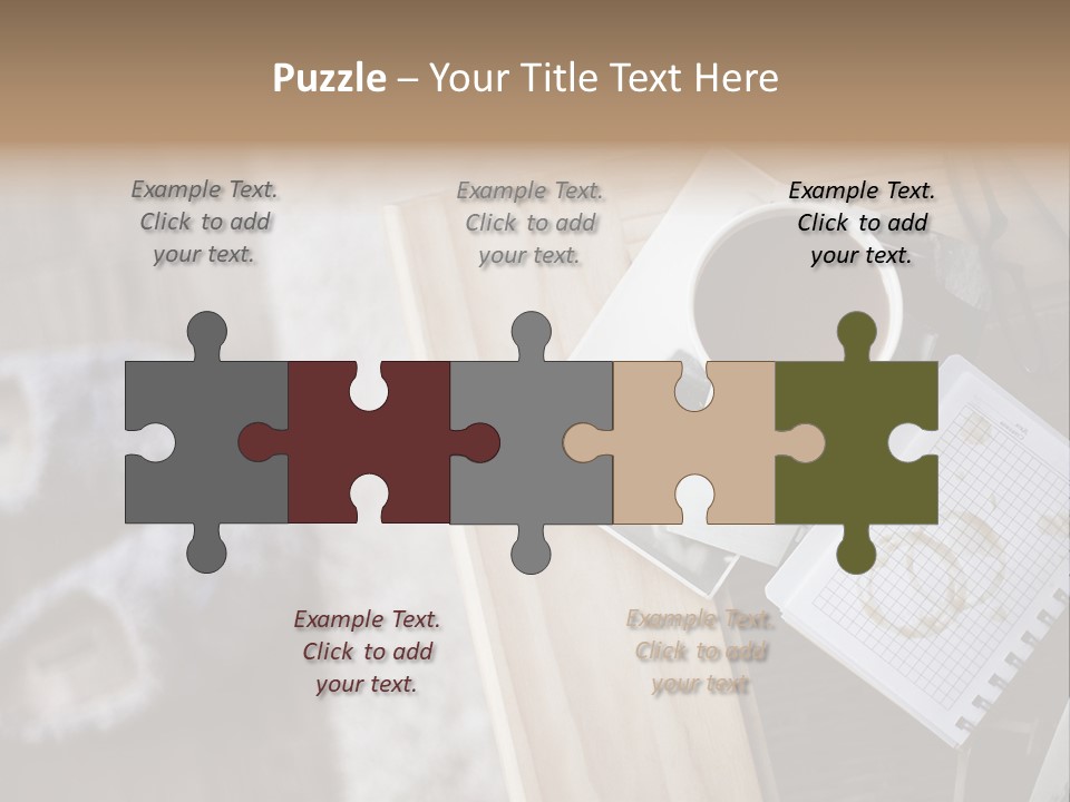 A Cup Of Coffee Sitting On Top Of A Wooden Table PowerPoint Template