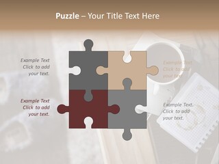 A Cup Of Coffee Sitting On Top Of A Wooden Table PowerPoint Template