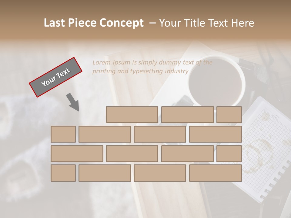 A Cup Of Coffee Sitting On Top Of A Wooden Table PowerPoint Template