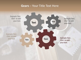 A Cup Of Coffee Sitting On Top Of A Wooden Table PowerPoint Template