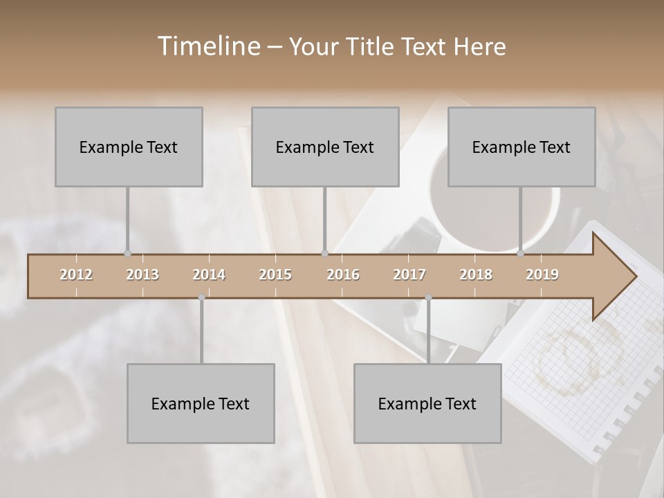 A Cup Of Coffee Sitting On Top Of A Wooden Table PowerPoint Template