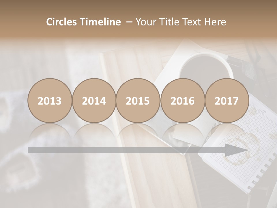 A Cup Of Coffee Sitting On Top Of A Wooden Table PowerPoint Template