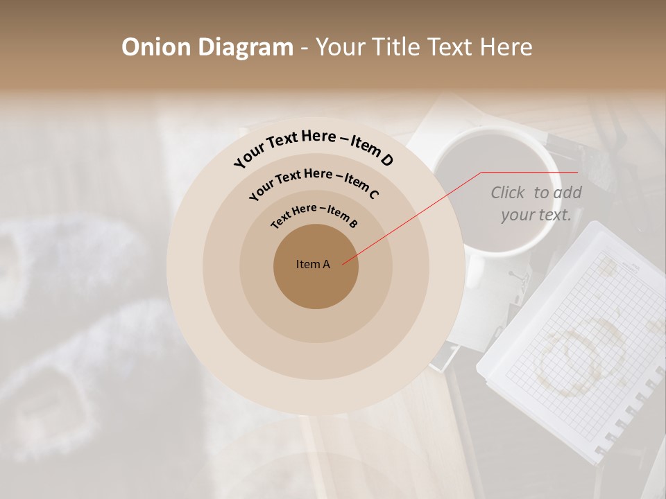 A Cup Of Coffee Sitting On Top Of A Wooden Table PowerPoint Template