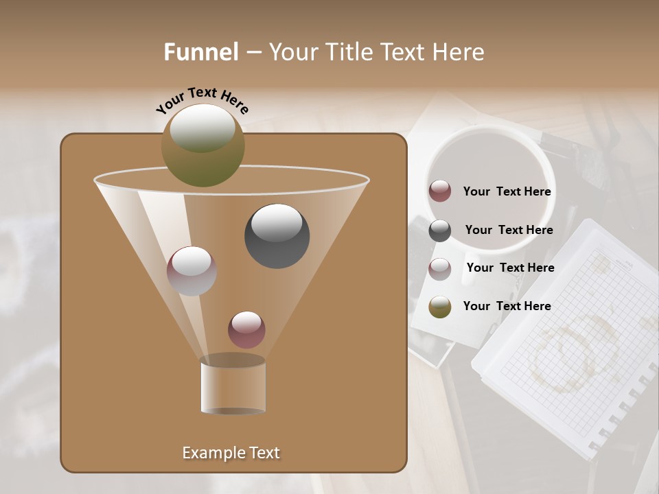 A Cup Of Coffee Sitting On Top Of A Wooden Table PowerPoint Template