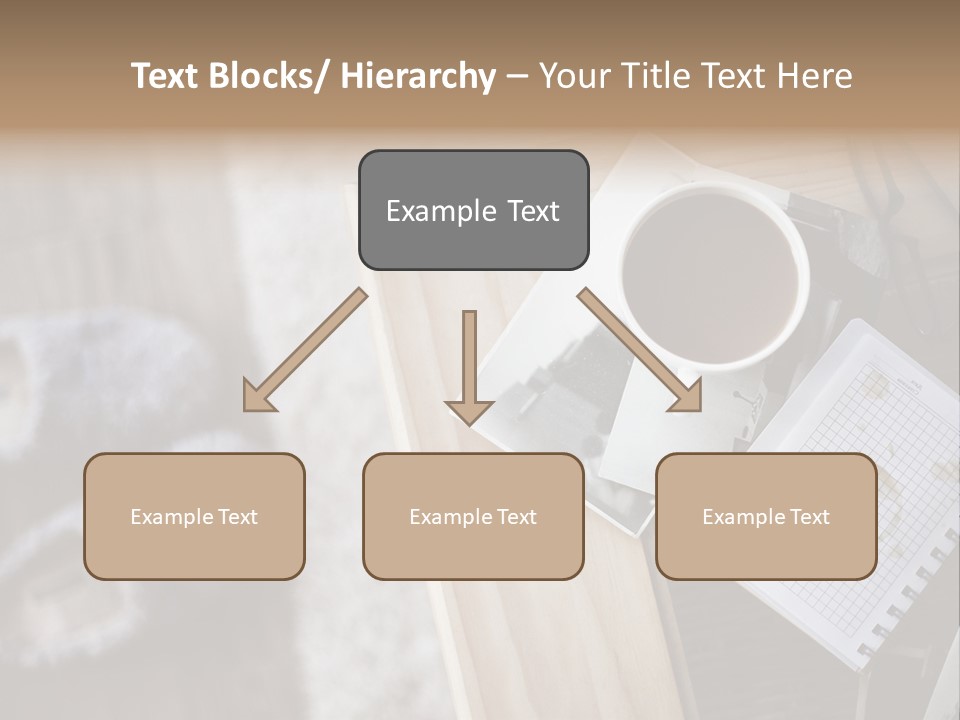 A Cup Of Coffee Sitting On Top Of A Wooden Table PowerPoint Template