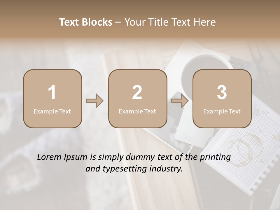 A Cup Of Coffee Sitting On Top Of A Wooden Table PowerPoint Template