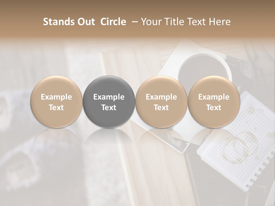 A Cup Of Coffee Sitting On Top Of A Wooden Table PowerPoint Template