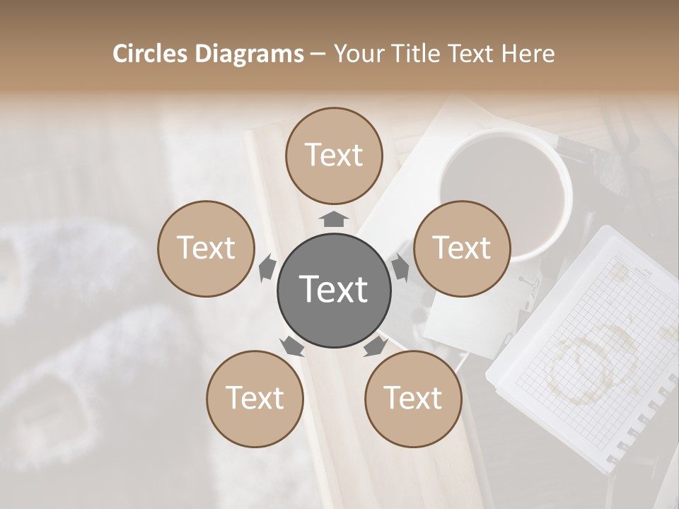 A Cup Of Coffee Sitting On Top Of A Wooden Table PowerPoint Template
