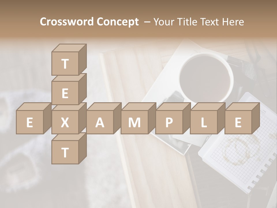 A Cup Of Coffee Sitting On Top Of A Wooden Table PowerPoint Template