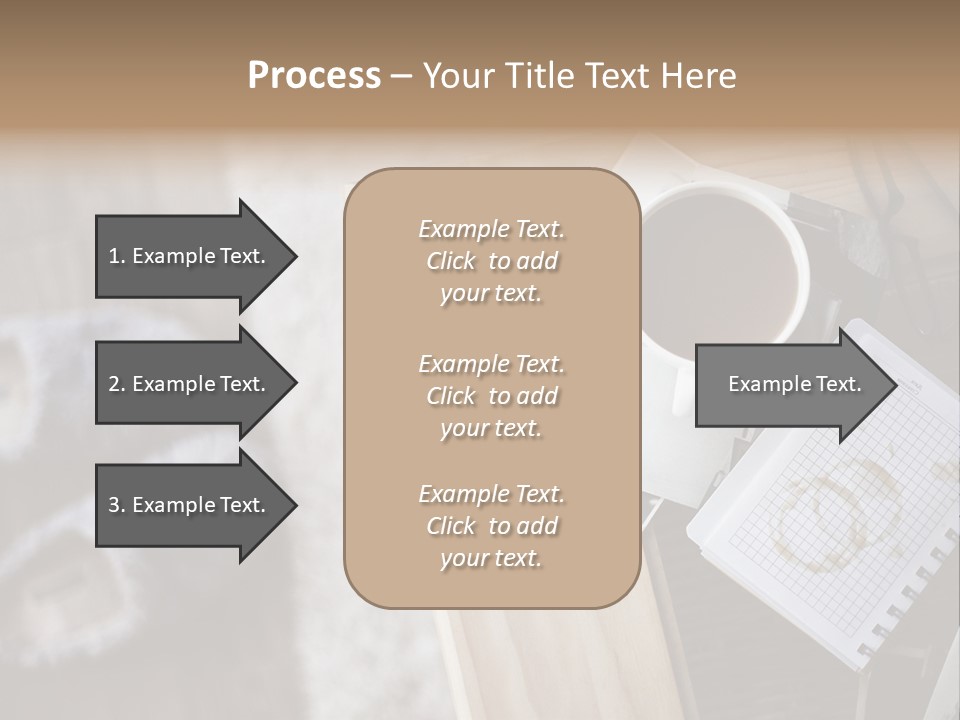 A Cup Of Coffee Sitting On Top Of A Wooden Table PowerPoint Template