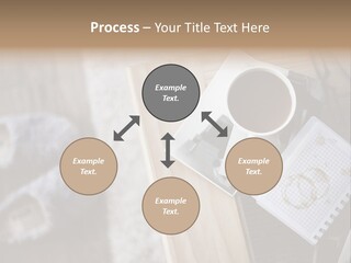 A Cup Of Coffee Sitting On Top Of A Wooden Table PowerPoint Template