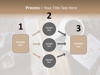 A Cup Of Coffee Sitting On Top Of A Wooden Table PowerPoint Template