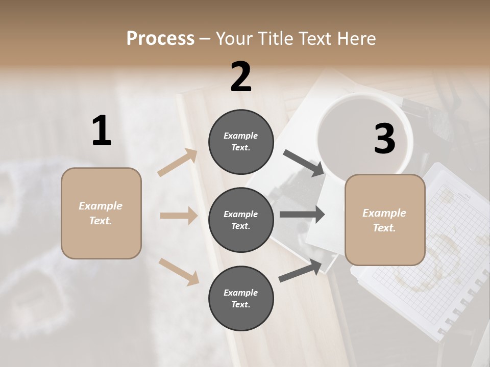 A Cup Of Coffee Sitting On Top Of A Wooden Table PowerPoint Template