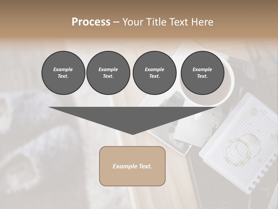 A Cup Of Coffee Sitting On Top Of A Wooden Table PowerPoint Template