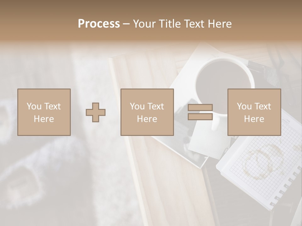 A Cup Of Coffee Sitting On Top Of A Wooden Table PowerPoint Template