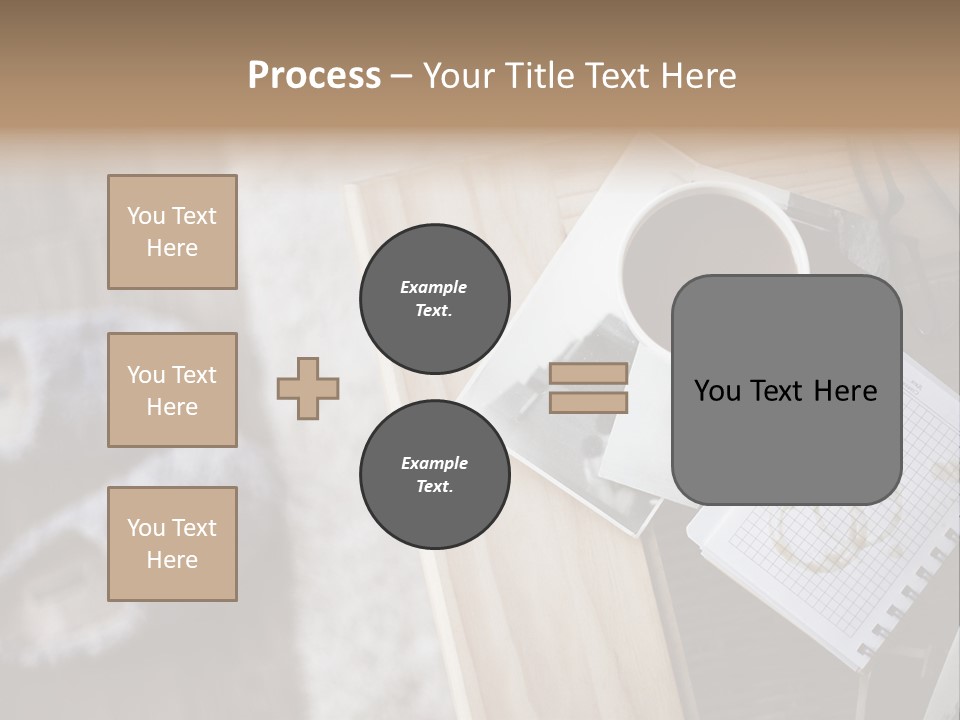 A Cup Of Coffee Sitting On Top Of A Wooden Table PowerPoint Template