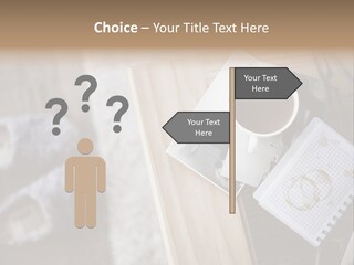 A Cup Of Coffee Sitting On Top Of A Wooden Table PowerPoint Template