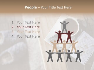 A Cup Of Coffee Sitting On Top Of A Wooden Table PowerPoint Template