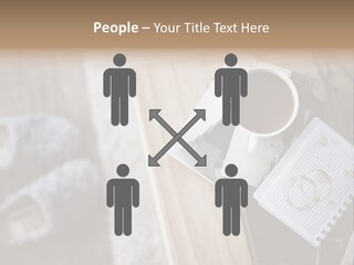 A Cup Of Coffee Sitting On Top Of A Wooden Table PowerPoint Template
