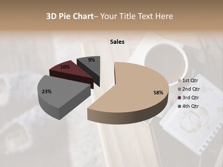 A Cup Of Coffee Sitting On Top Of A Wooden Table PowerPoint Template