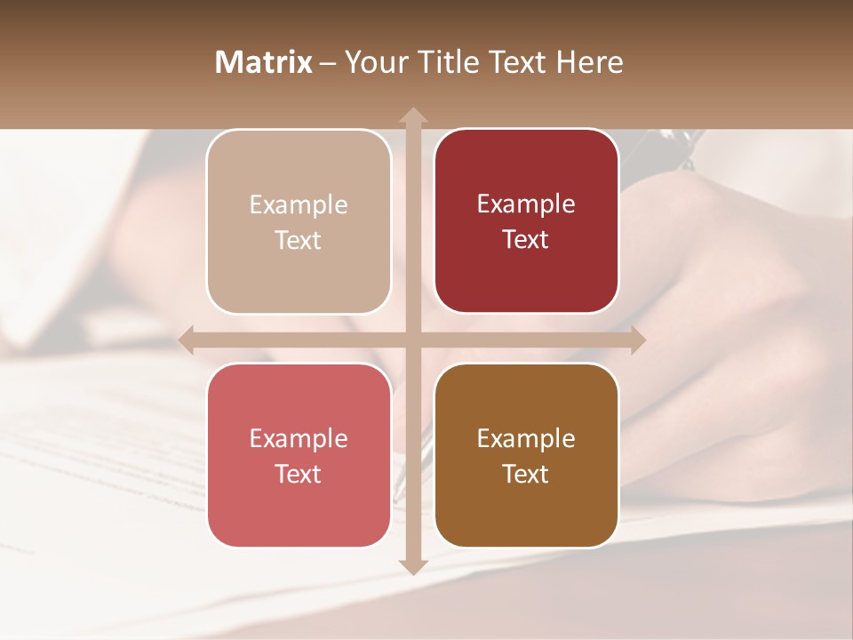 A Person Writing On A Piece Of Paper With A Pen PowerPoint Template