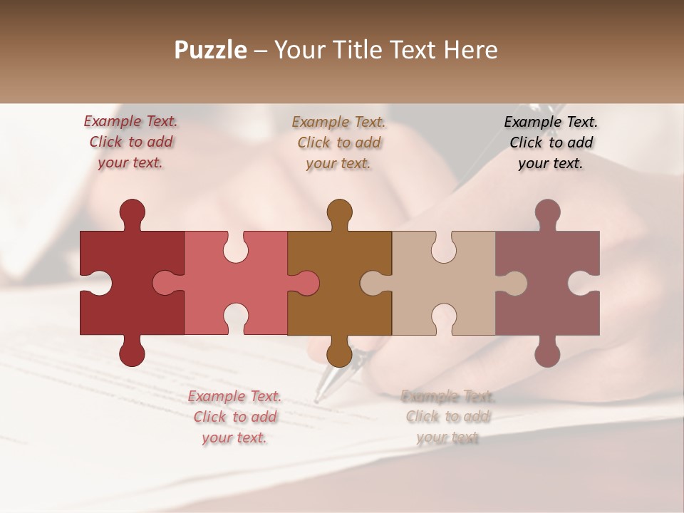 A Person Writing On A Piece Of Paper With A Pen PowerPoint Template