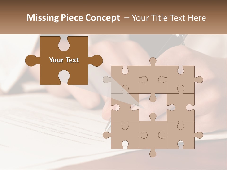 A Person Writing On A Piece Of Paper With A Pen PowerPoint Template