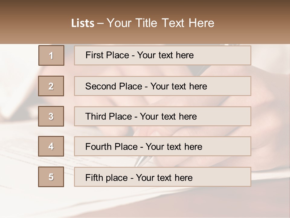 A Person Writing On A Piece Of Paper With A Pen PowerPoint Template