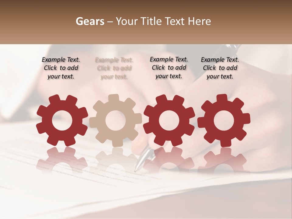 A Person Writing On A Piece Of Paper With A Pen PowerPoint Template