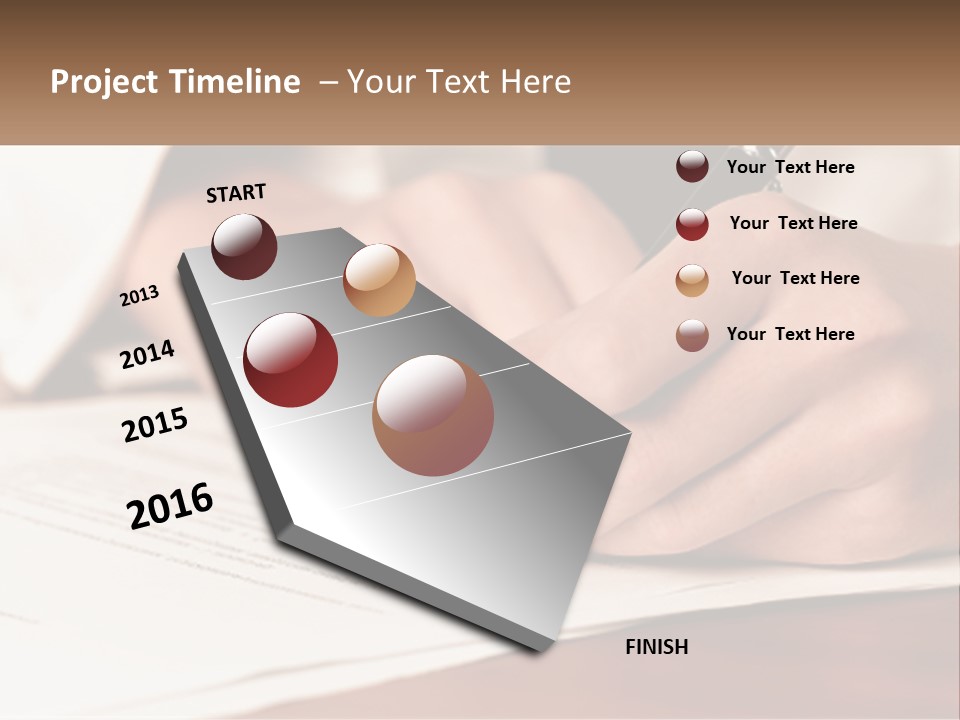 A Person Writing On A Piece Of Paper With A Pen PowerPoint Template