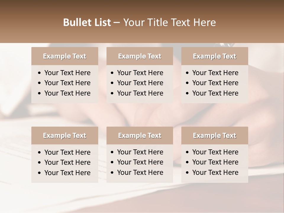 A Person Writing On A Piece Of Paper With A Pen PowerPoint Template