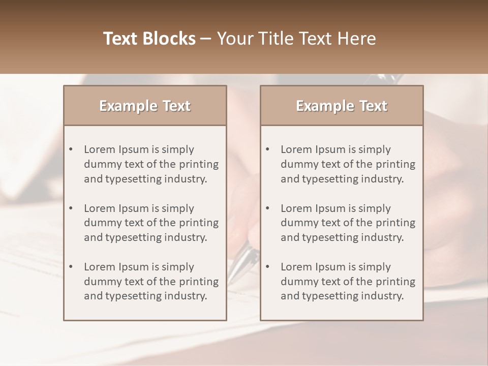 A Person Writing On A Piece Of Paper With A Pen PowerPoint Template