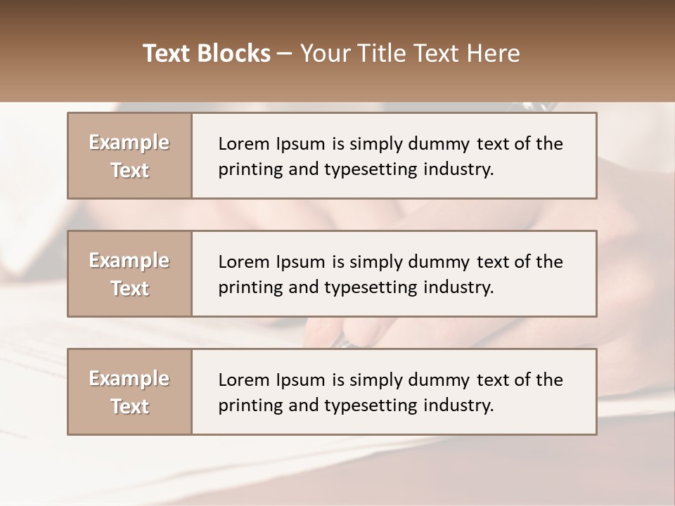 A Person Writing On A Piece Of Paper With A Pen PowerPoint Template