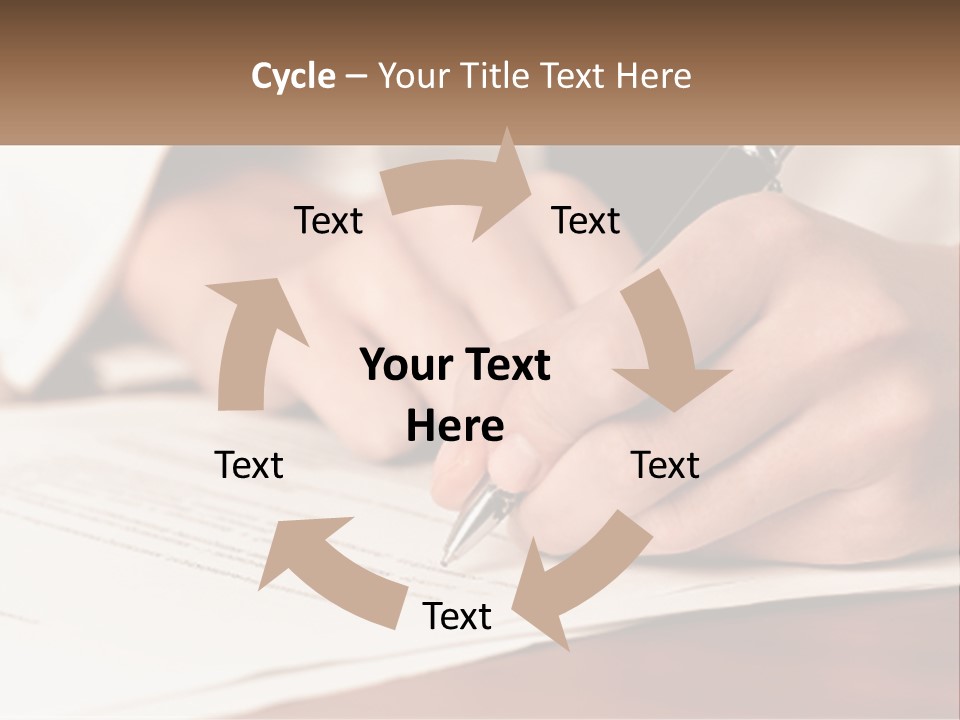 A Person Writing On A Piece Of Paper With A Pen PowerPoint Template