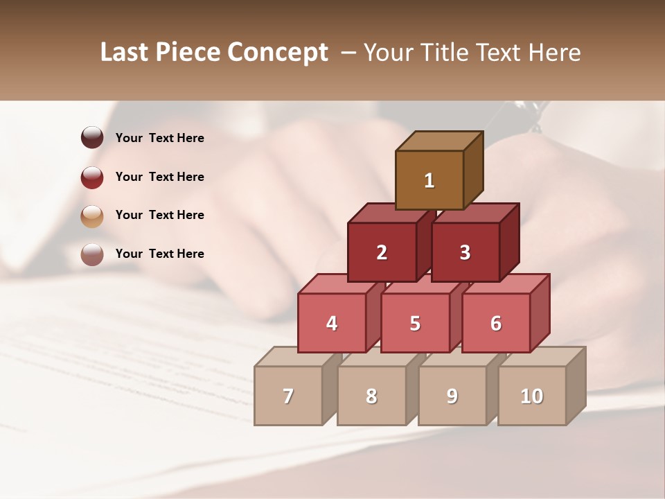 A Person Writing On A Piece Of Paper With A Pen PowerPoint Template