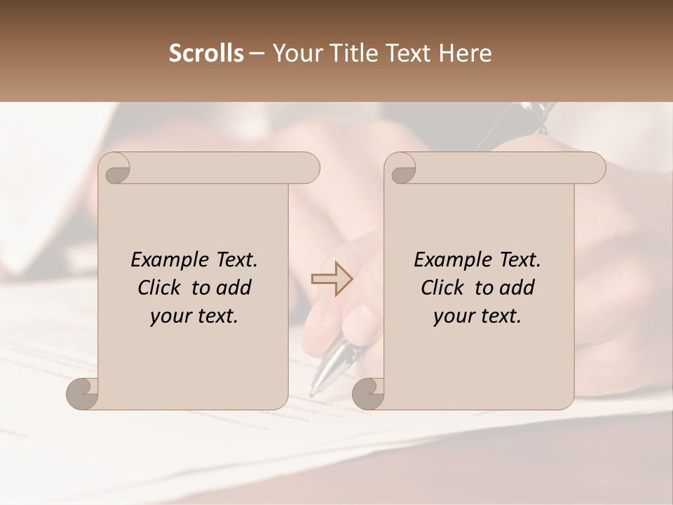 A Person Writing On A Piece Of Paper With A Pen PowerPoint Template