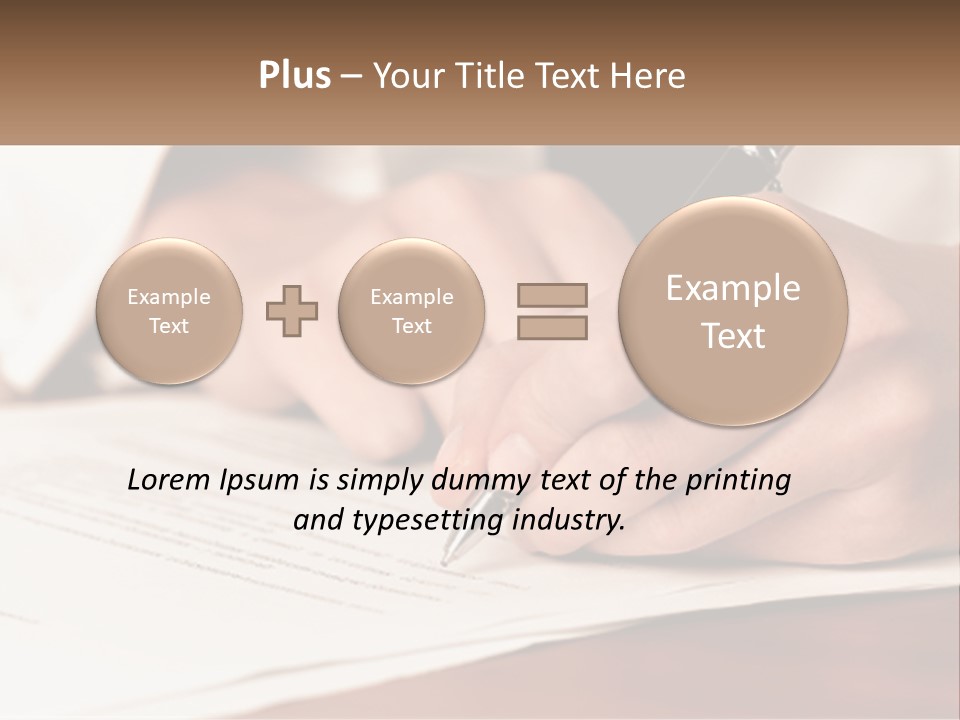 A Person Writing On A Piece Of Paper With A Pen PowerPoint Template