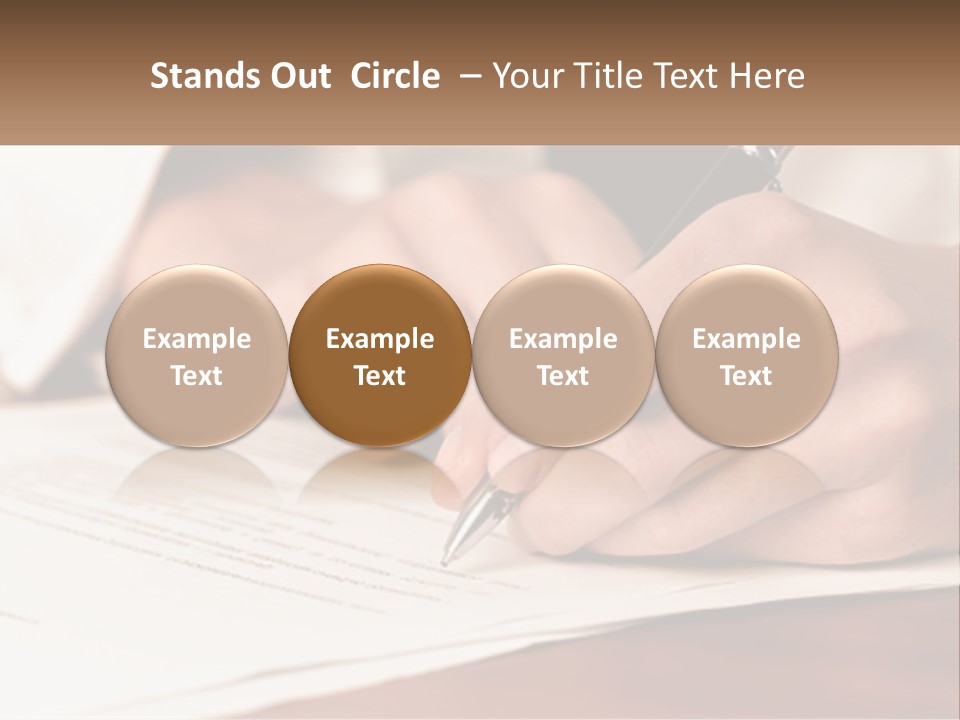 A Person Writing On A Piece Of Paper With A Pen PowerPoint Template