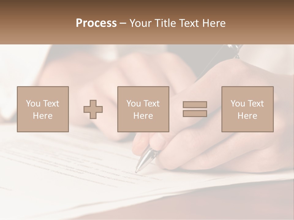 A Person Writing On A Piece Of Paper With A Pen PowerPoint Template